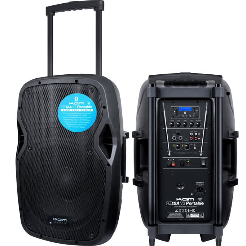 2020s KAM RZ12A V3 Portable PA System Black – new Microphone   Wireless