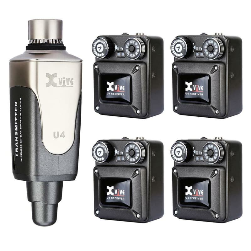 Xvive In-Ear Monitor Wireless System with 4 Receivers Re – new In-Ear Monitor