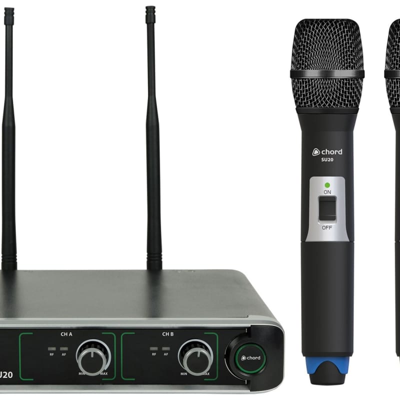 AVSL Chord Compact UHF Wireless Microphone Set – 864.8+863.1 Dual – new Microphone   Wireless