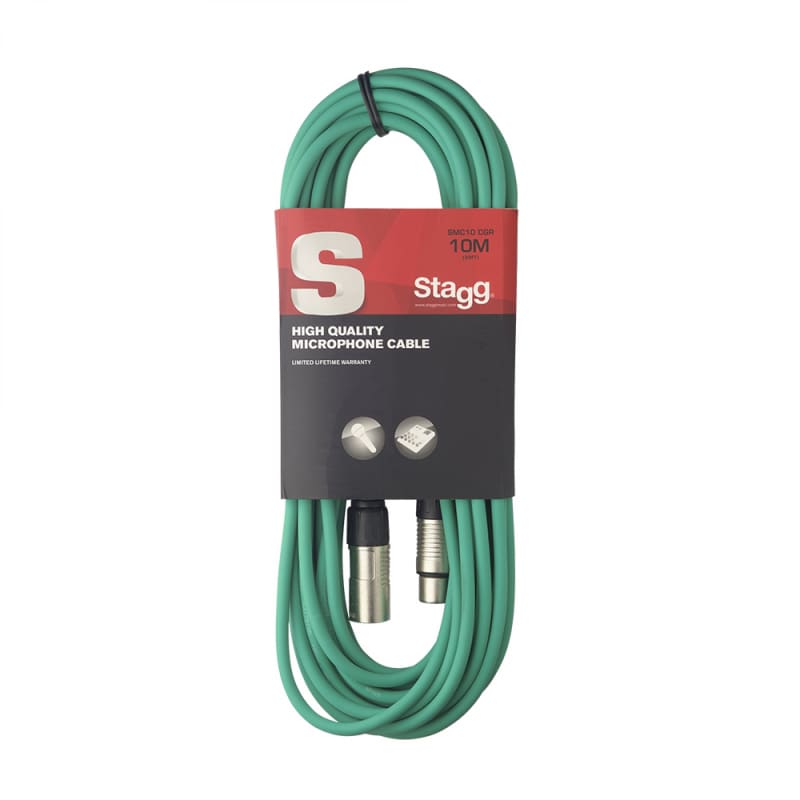 EMD S Series XLR to XLR Cable - 10m / Green - new Microphone      XLR Cable