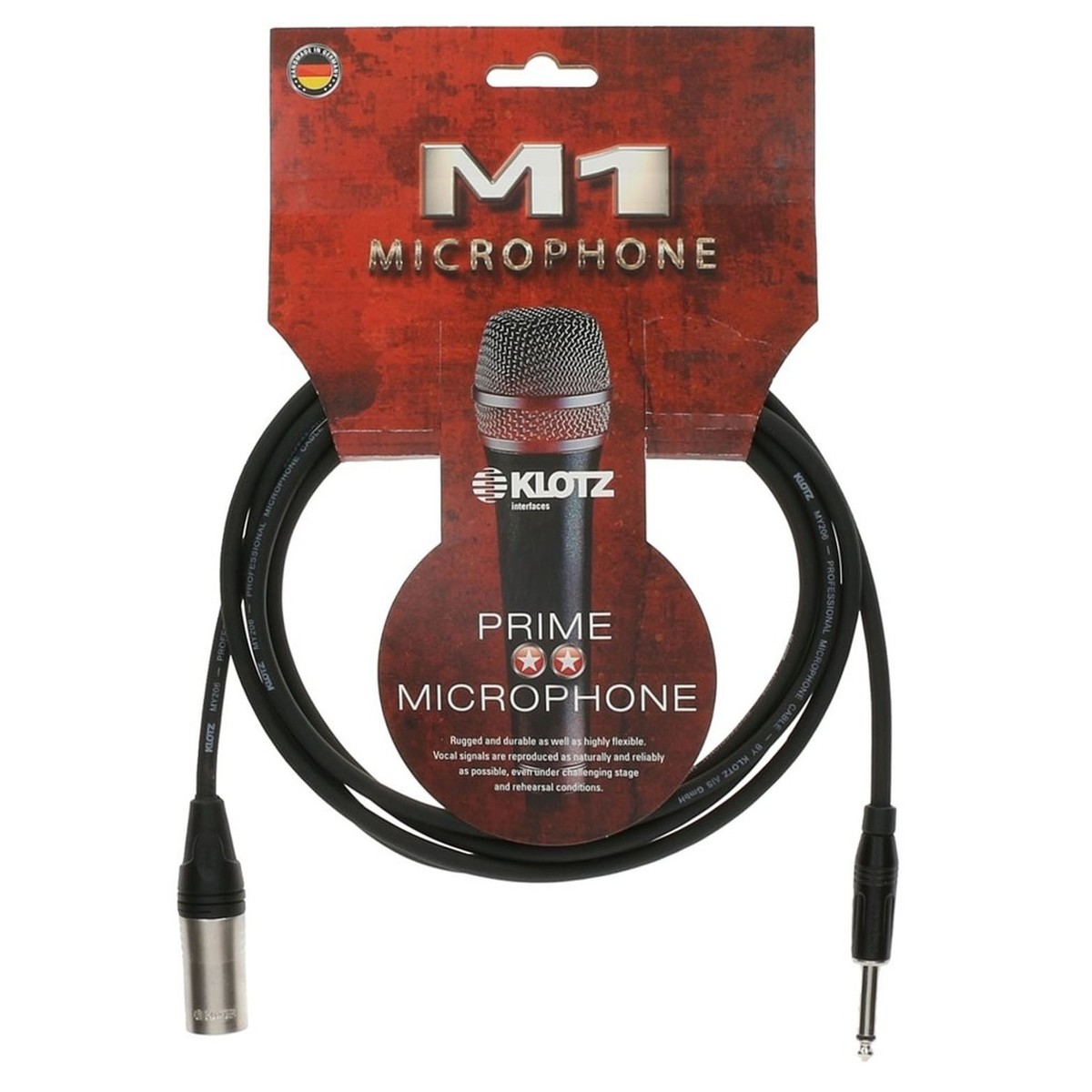 Klotz M1MP1K XLR - Jack Microphone Cable 3m -  New In the Box  3 metre cable     Microphone Cable  Microphone