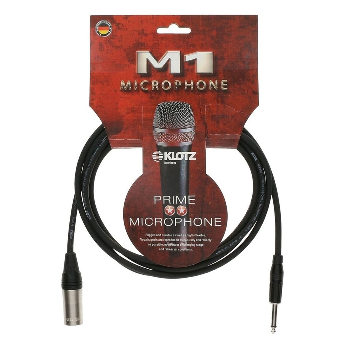 Klotz M1MP1K XLR - Jack Microphone Cable 2m -  New In the Box  2 metre cable     Microphone Cable  Microphone