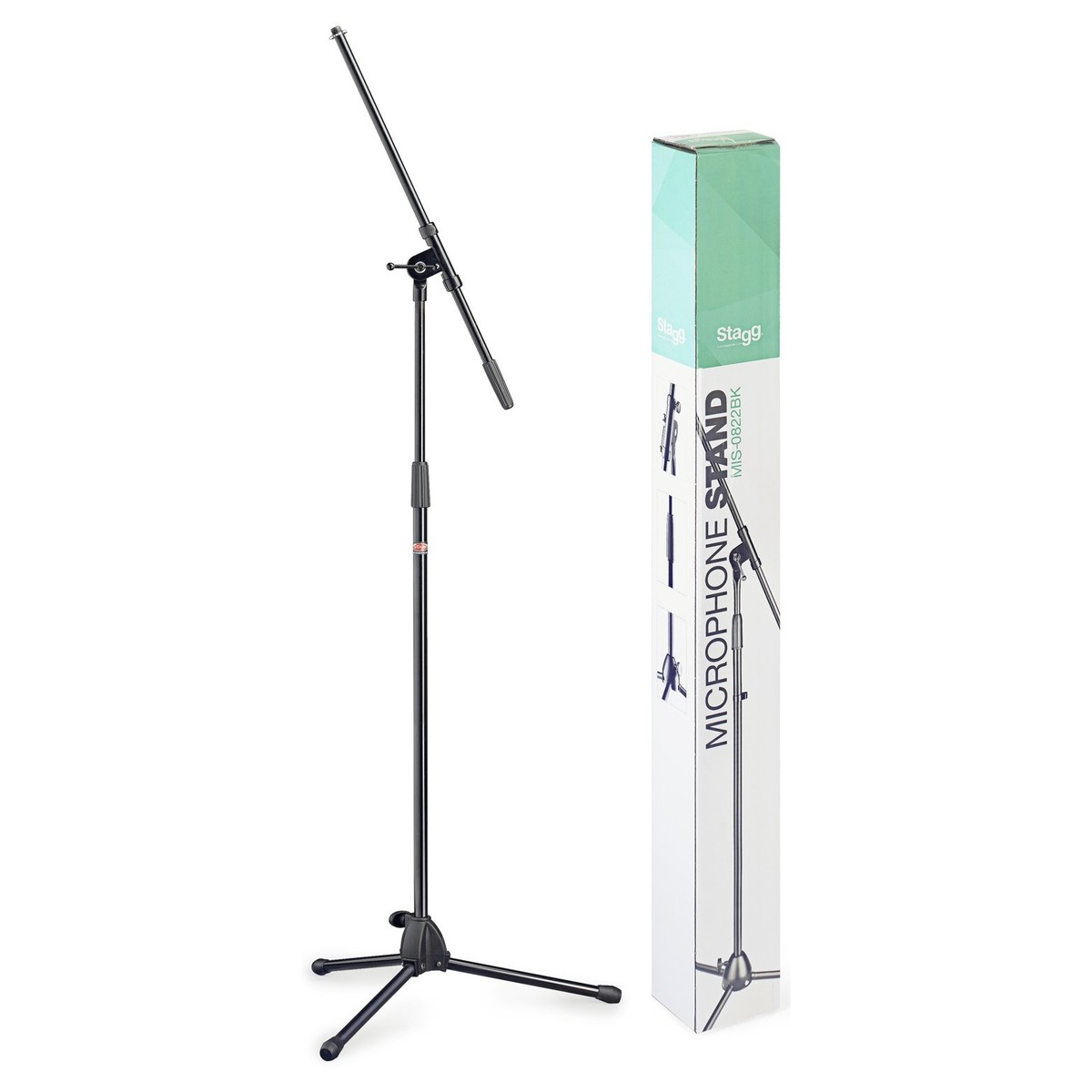 Stagg MIS-0822BK Microphone Boom Stand with Folding Legs Black –  New In the Box       Boom Microphone