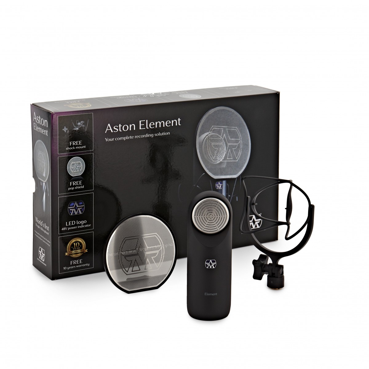 Aston Element Microphone with Proprietary Shock Mount and Pop Filter – Nearly New –  Pre Loved  Shock Mount Pop Filter     Microphone