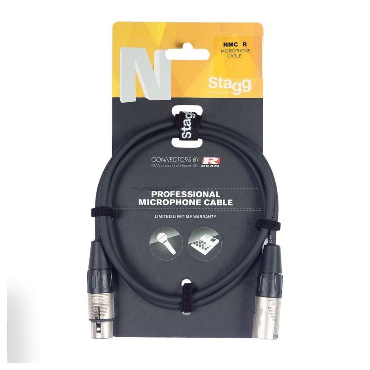 Stagg N-Series 3m Professional Microphone Cable Black -  New In the Box  3 metre cable Professional    Microphone Cable  Microphone