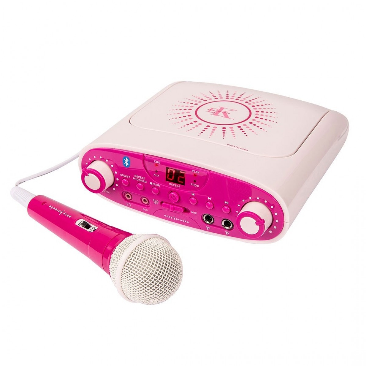 Easy Karaoke Bluetooth Karaoke Machine & 1 Microphone Pink –  New In the Box        Microphone