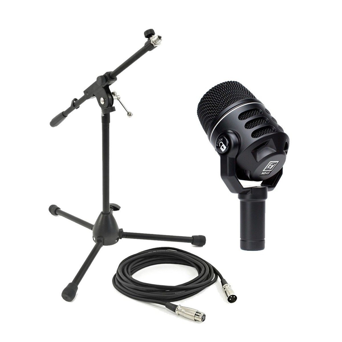 Electro-Voice ND46 Dynamic Instrument Microphone with Stand and Cable -  New In the Box       Dynamic Microphone