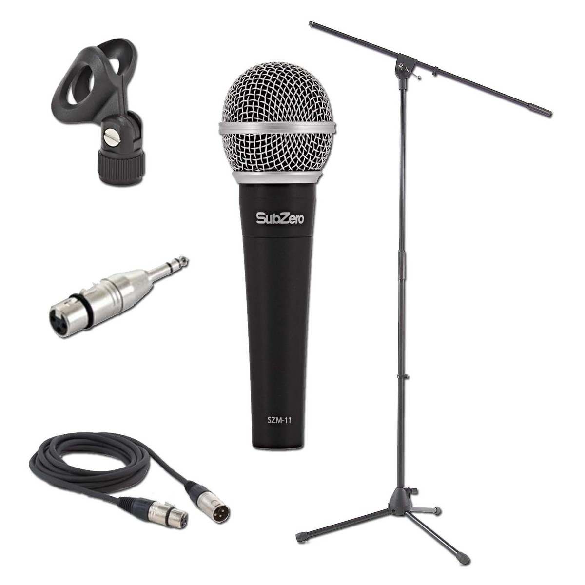 SubZero Dynamic Vocal Microphone with Cable and Mic Stand -  New In the Box  Mic Stand Vocal     Dynamic Microphone