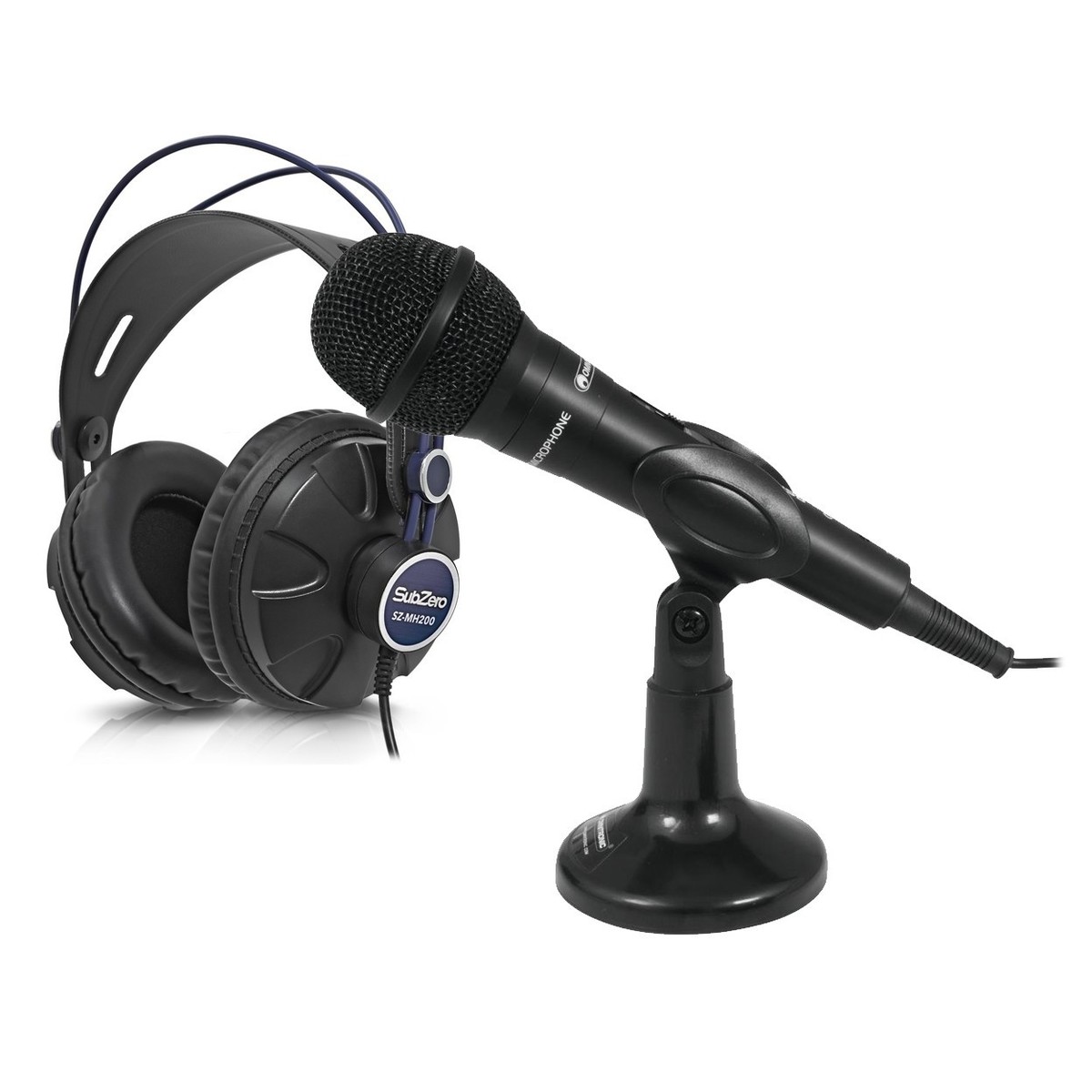 Omnitronic M-22 USB Dynamic Microphone with SZ-MH200 Headphones