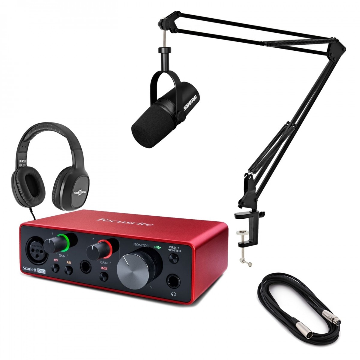 Shure MV7X XLR Podcast Microphone with Focusrite Scarlett Solo (3rd Gen) –  New In the Box        Microphone