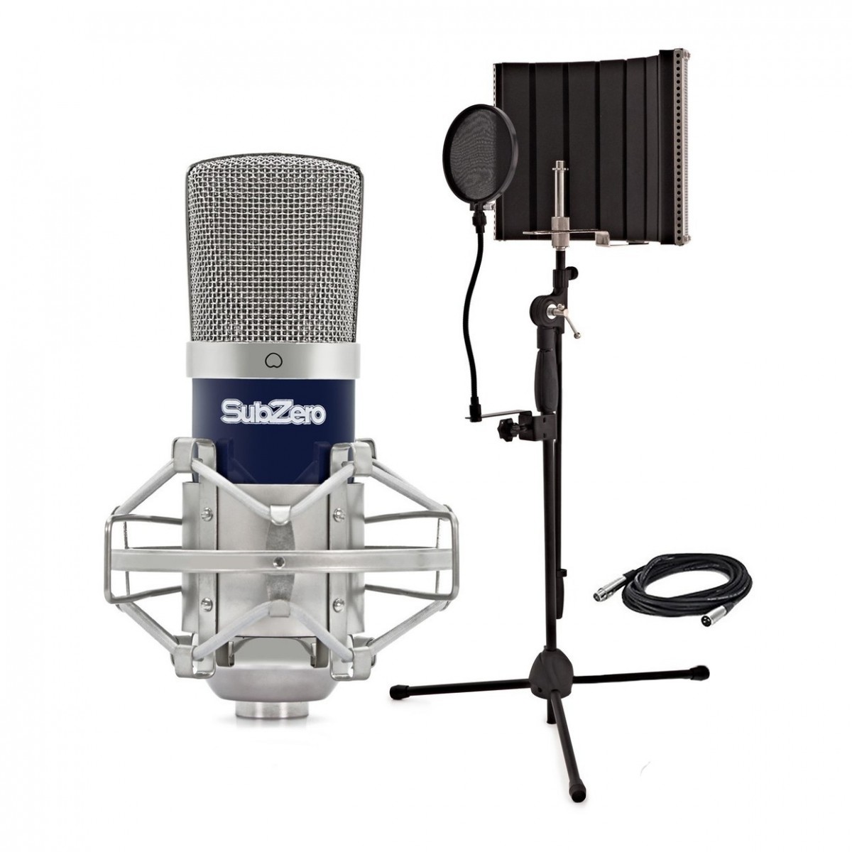 SubZero SZC-400 Condenser Microphone Studio Pack & Reflection Filter