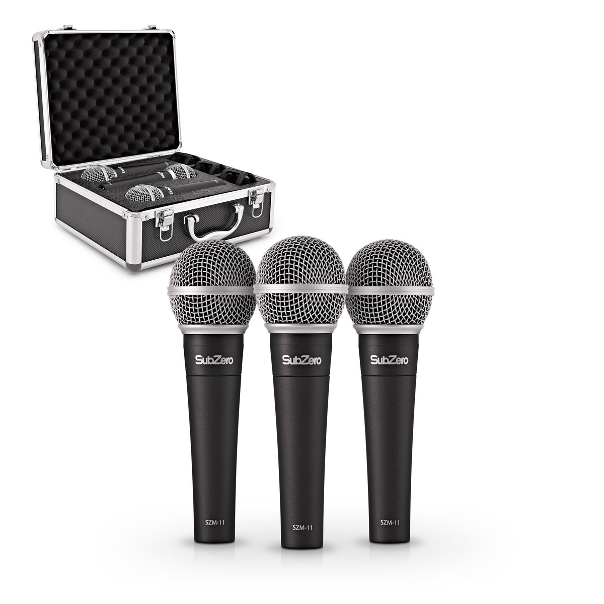 SubZero SZM-11 Dynamic Vocal Microphone Pack of 3 with Case –  New In the Box  Vocal     Dynamic Microphone