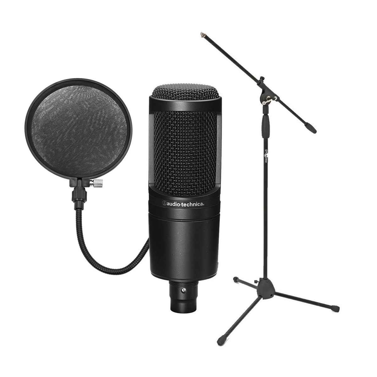 Audio Technica AT2020 Microphone with Stand and Pop-Shield -  New In the Box        Microphone