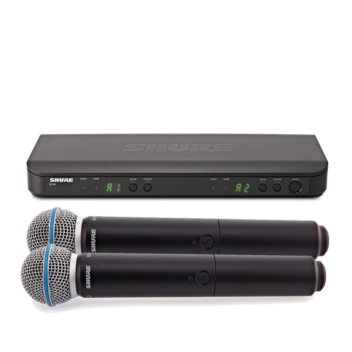 Shure BLX288/B58-K3E Dual Handheld Wireless Microphone System -  New In the Box      Handheld Wireless Microphone