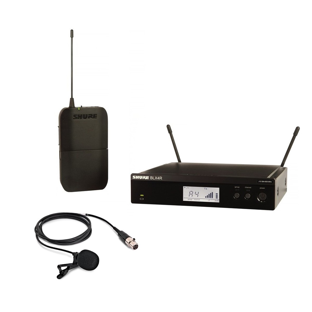 Shure BLX14R/CVL-K3E Rack Mount Wireless Lavalier Microphone System -  New In the Box      Lavalier Wireless Microphone