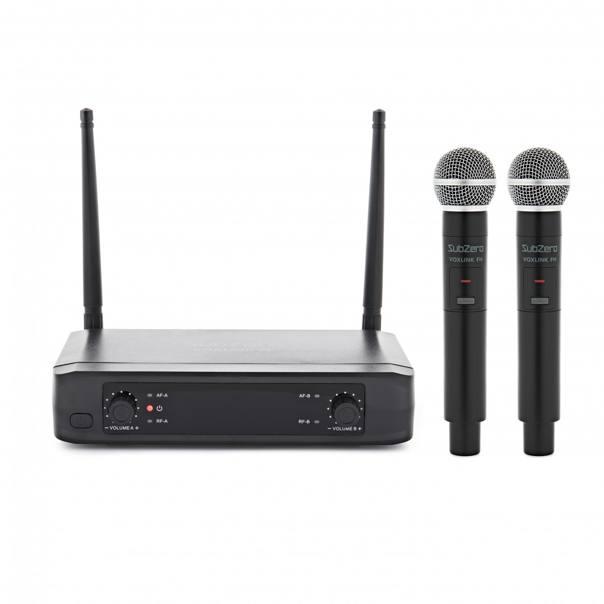 SubZero VOXLINK-2FH Dual Handheld Wireless Microphone System -  New In the Box      Handheld Wireless Microphone