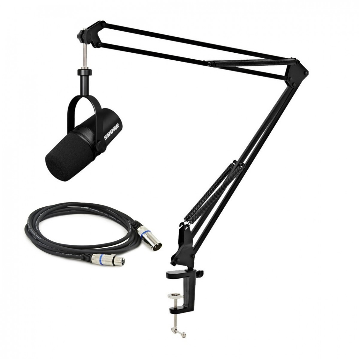 Shure MV7X XLR Podcast Microphone with Studio Arm and Cable