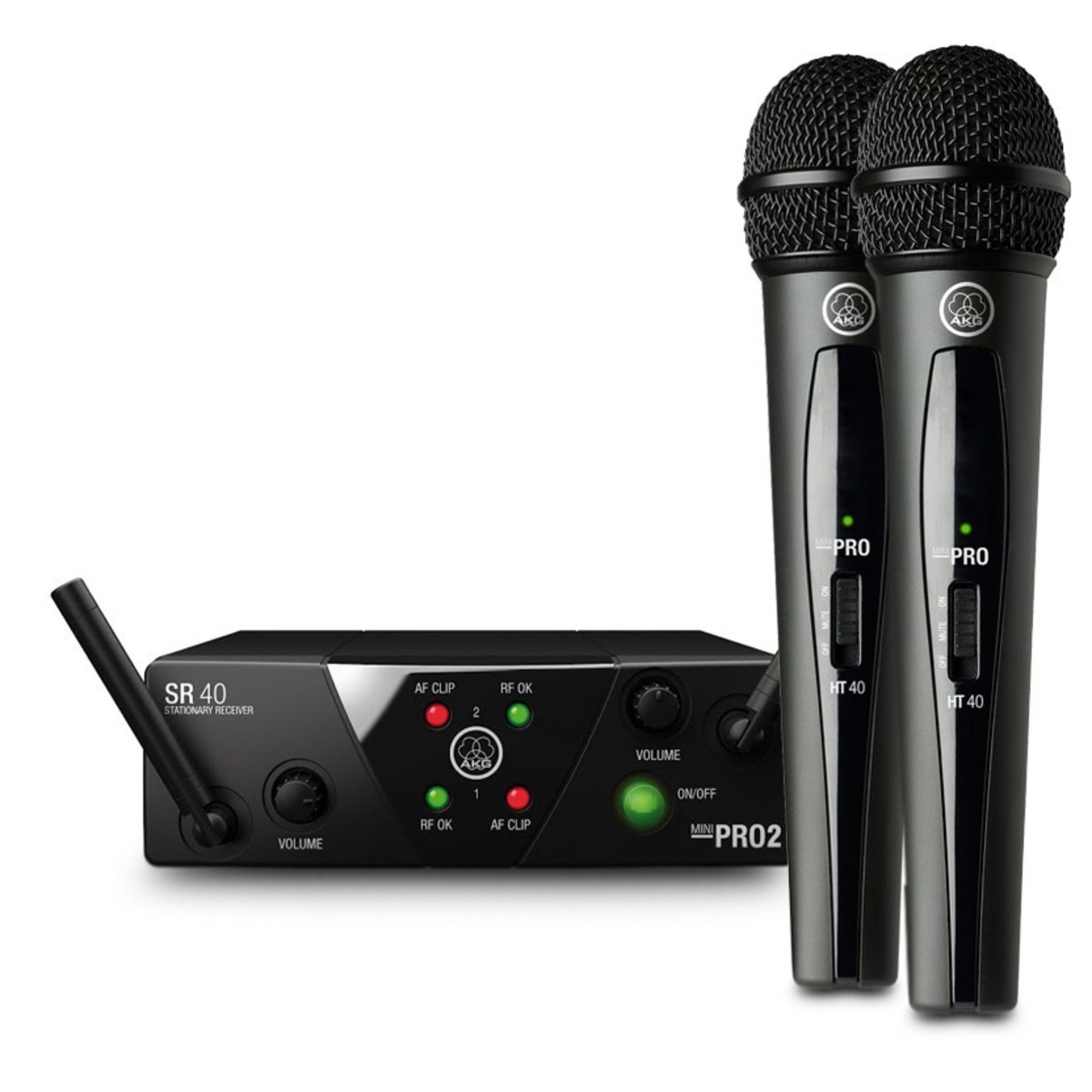 AKG WMS40 Mini Dual Wireless Vocal Microphone System ISM 2/3 –  New In the Box  Vocal     Wireless Microphone