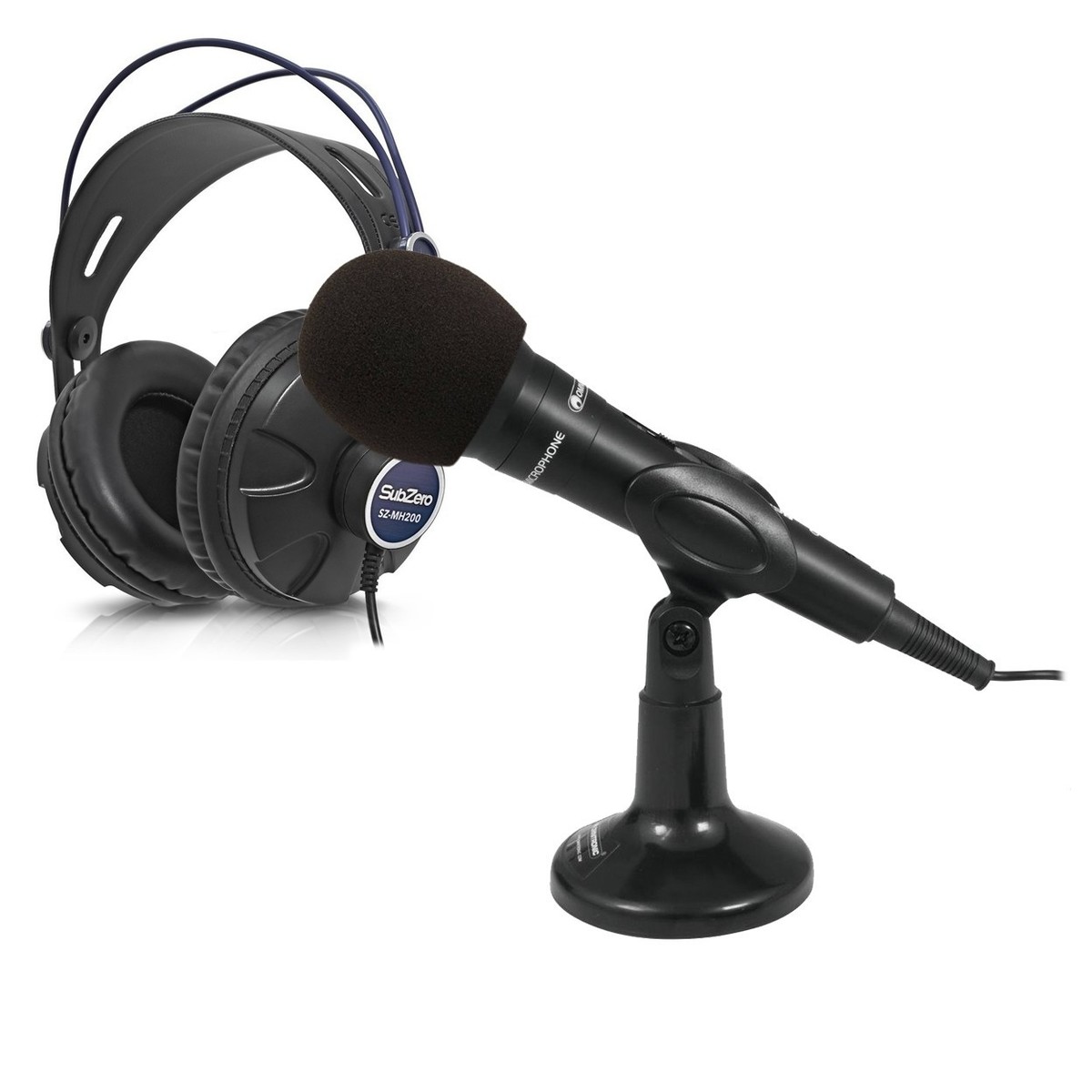 Omnitronic M-22 USB Dynamic Mic Bundle with Headphones and Windscreen