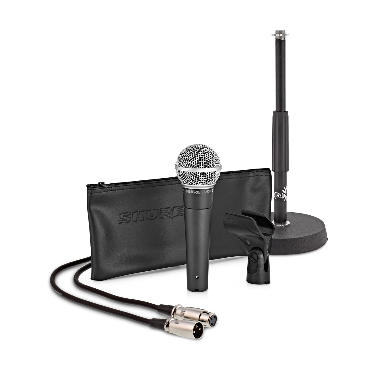 Shure SM58 Dynamic Vocal Mic with Table Top Stand and Cable