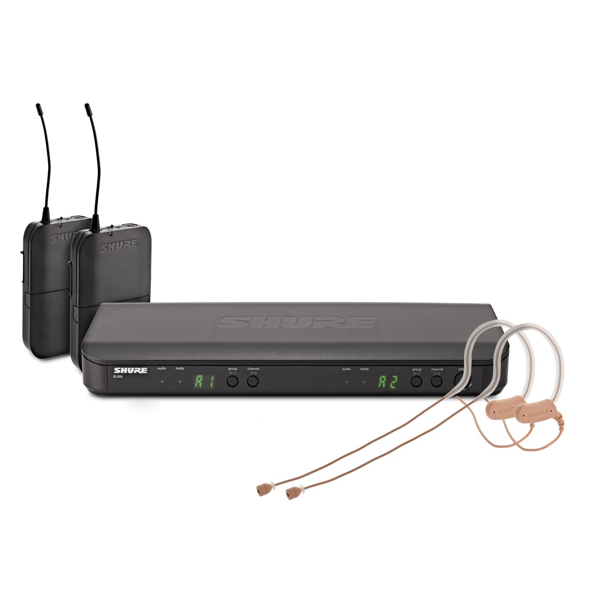 Shure BLX188/MX53-K3E Dual Wireless Earset System with 2 x MX153