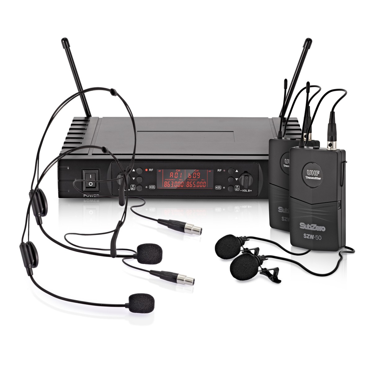 SubZero SZW-50 Lavalier and Headset Wireless Mic System - Nearly New