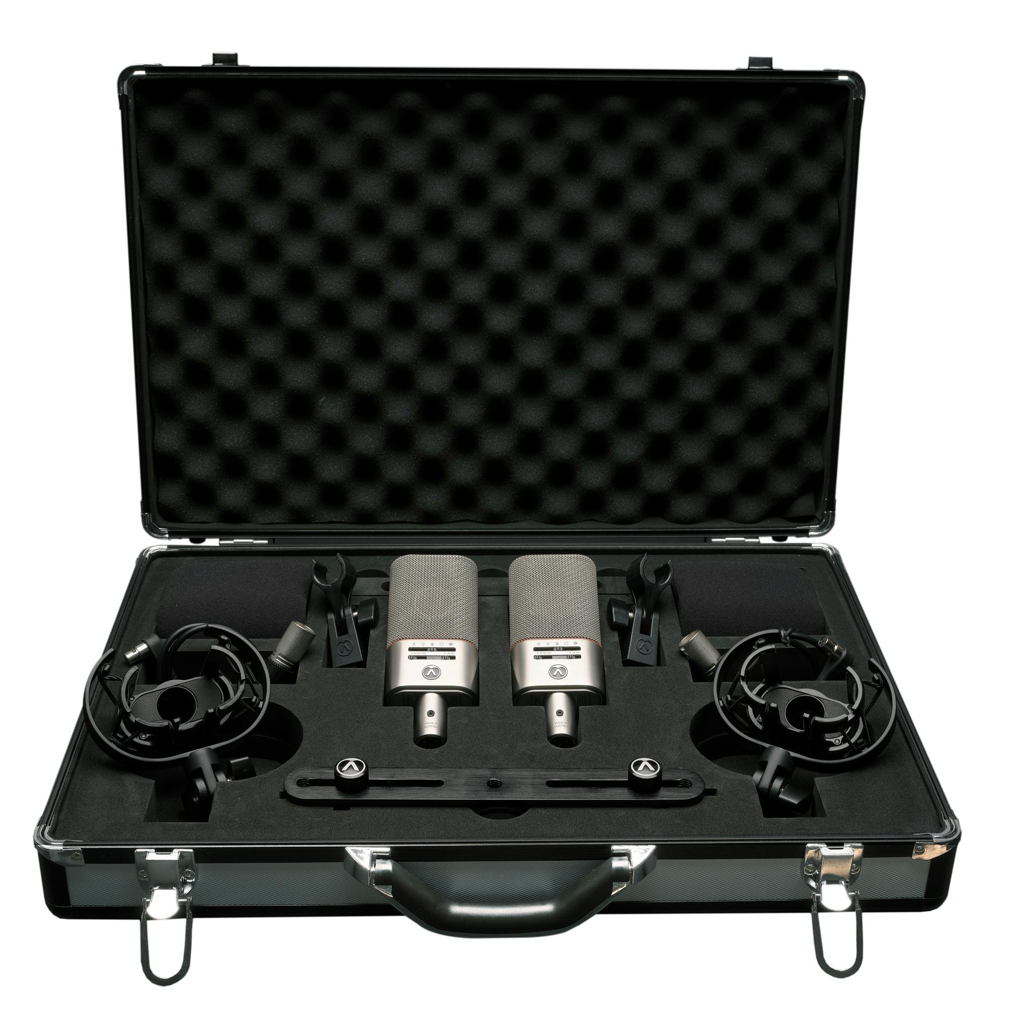 Austrian Audio OC818 Dual Set Plus - Two Mics with Clips, Shockmounts, Stereo Bar & Flightcase