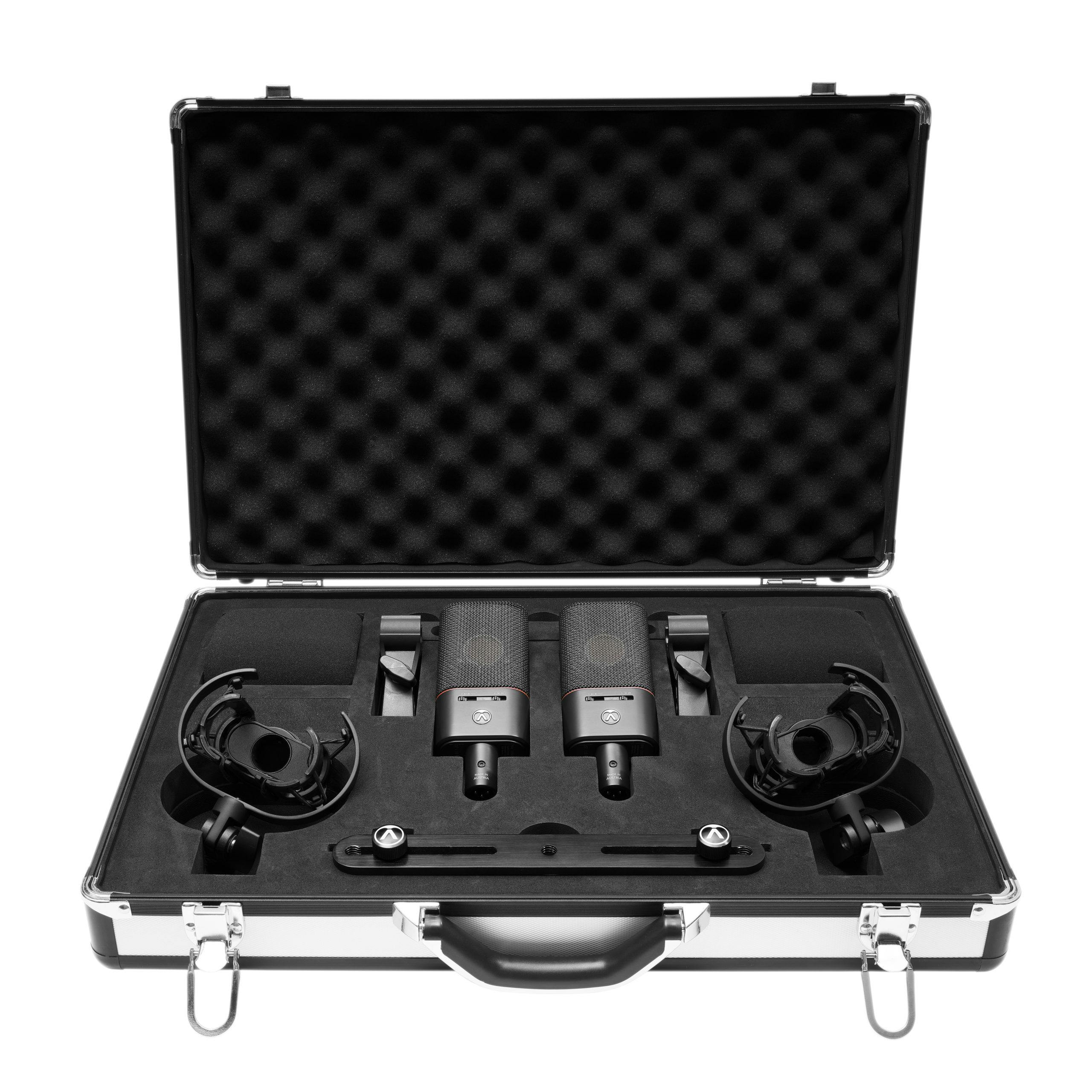 Austrian Audio OC18 Dual Set Plus - Two Mics with Clips, Shockmounts, Stereo Bar & Flightcase