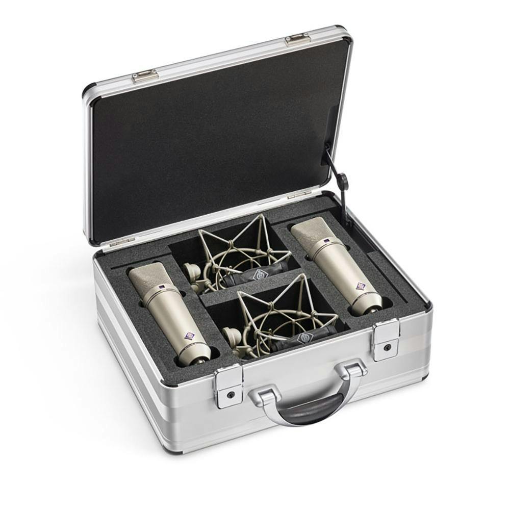 Neumann U87 AI Stereo Set with EA87 Shockmounts - Nickel Finish