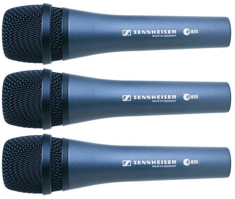 Sennheiser E835 Dynamic Vocal Mic Pack with Mic Stand and XLR Cable