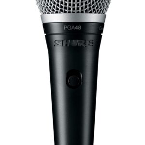 Shure PGA48 Cardioid dynamic vocal microphone with XLR-QTR cable