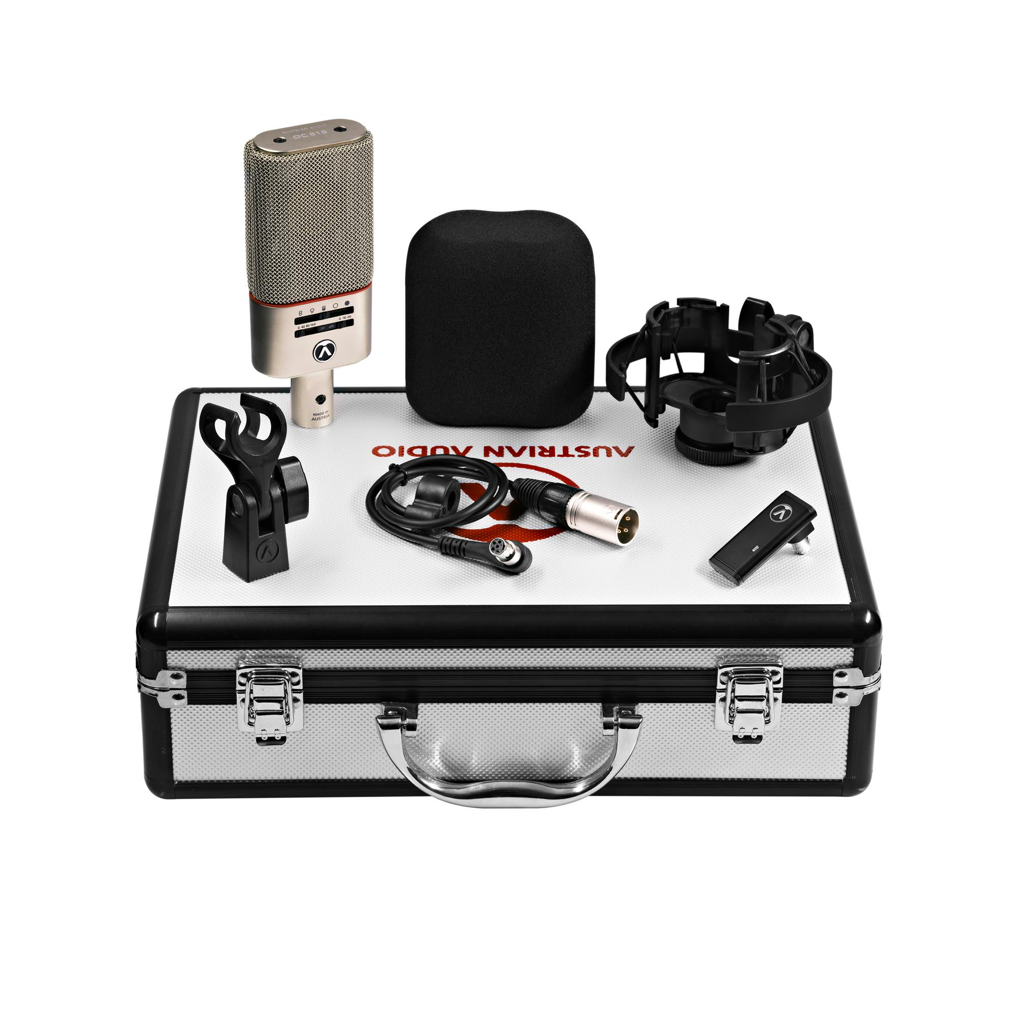 AUSTRIAN AUDIO OC818 STUDIO SET - ONE MIC & SHOCKMOUNT WITH FLIGHTCASE & OCR8 BLUETOOTH REMOTE