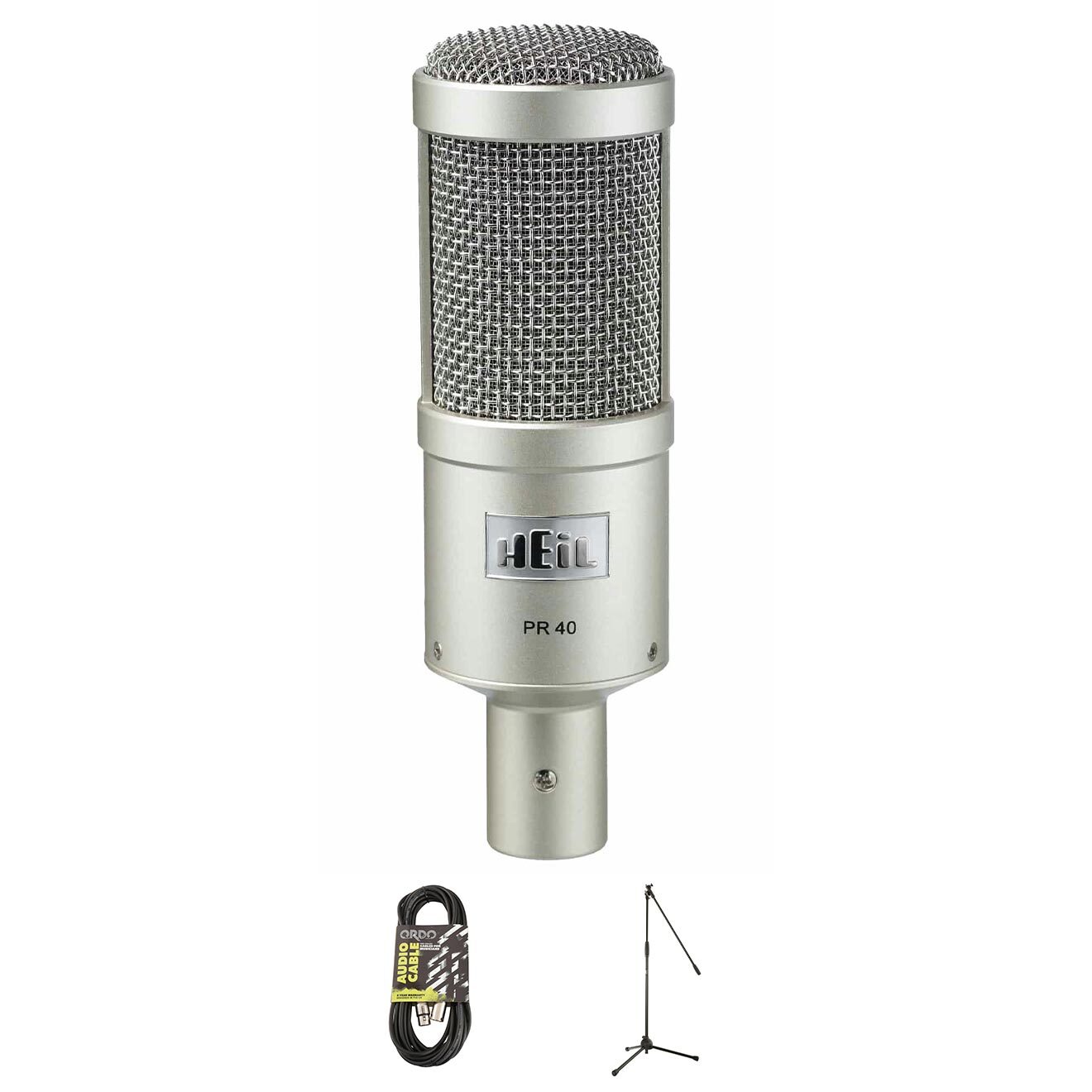 Heil Sound PR40 Mic Bundle w/ Stand and XLR Cable