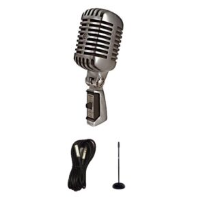 Shure 55SH Vocal Microphone Bundle with Stand and XLR Cable