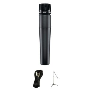 Shure SM57 Dynamic Instrument Microphone Bundle with Mic Stand and XLR Cable