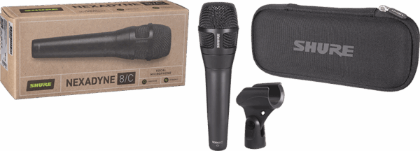 Shure Nexadyne Cardioid Vocal Microphone including mic clip & protective case, Black
