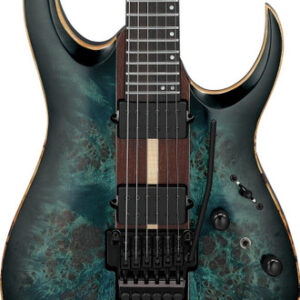 Ibanez RGA20P1PB-CUL RGA Premium Poplar Burl Top Electric Guitar in Cosmic Blue Burst Low Gloss