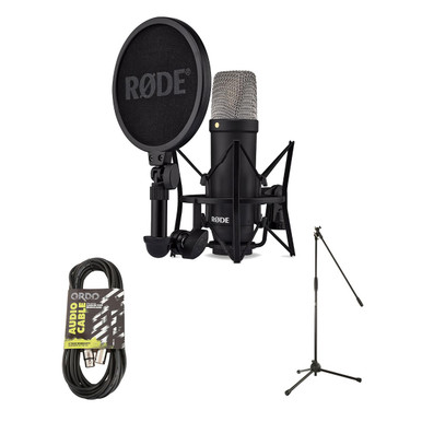 Rode NT1 Signature Series in Black Microphone Bundle with Stand