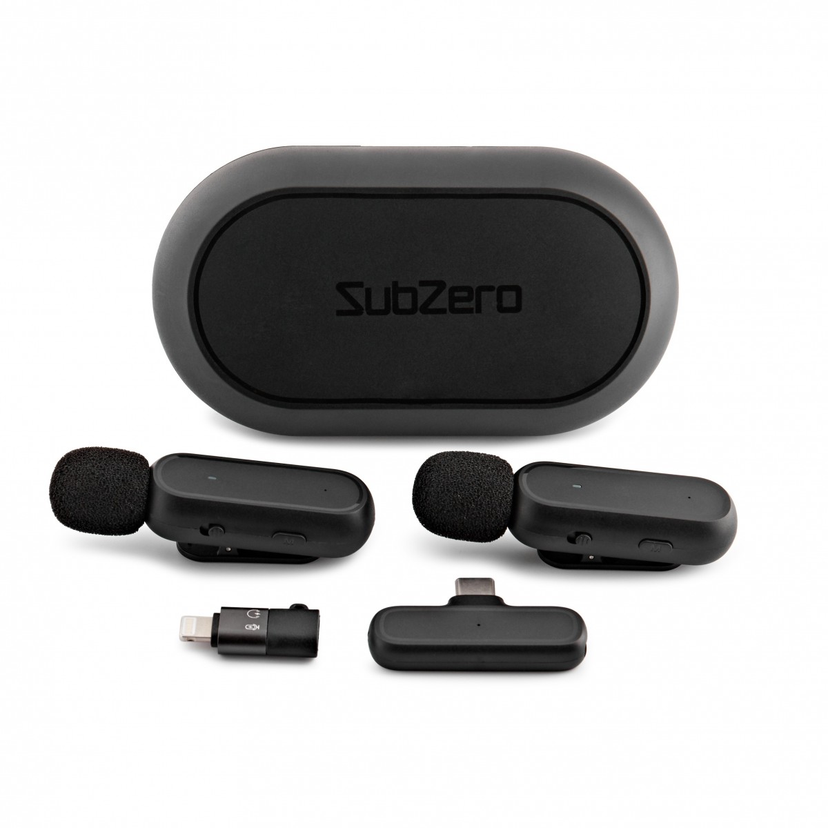 SubZero Dual Wireless Lav Mic with USB-C and Lightning Connections