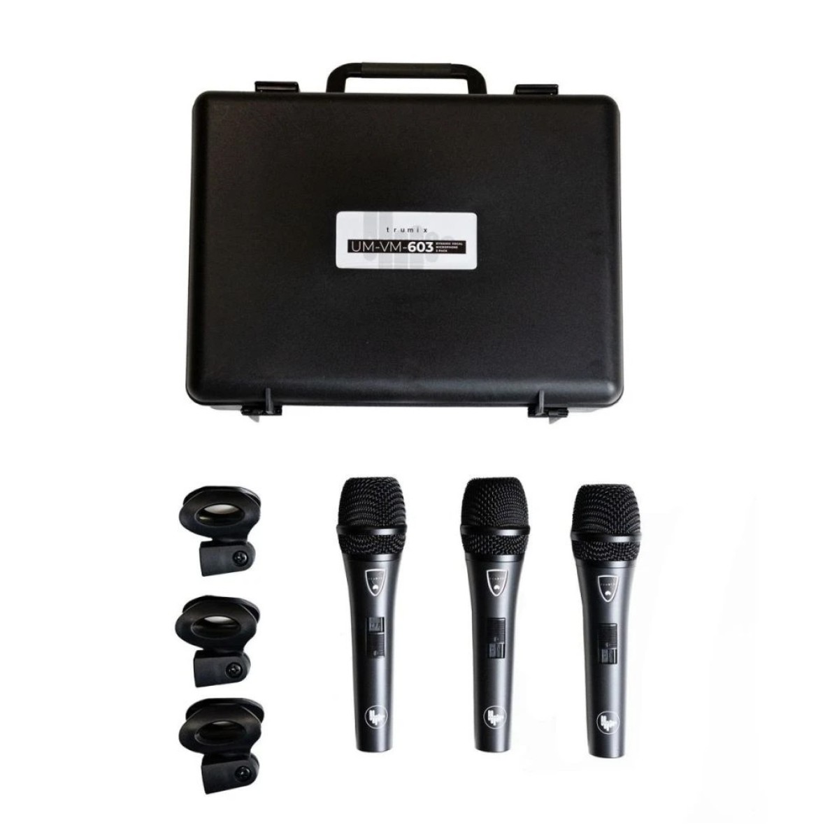 Trumix UM-VM-603 Dynamic Vocal Mic - 3 Pack (With Case)