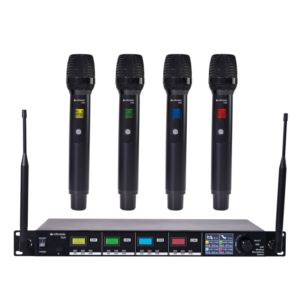 Citronic TU4 Quad Handheld Wireless Microphone System