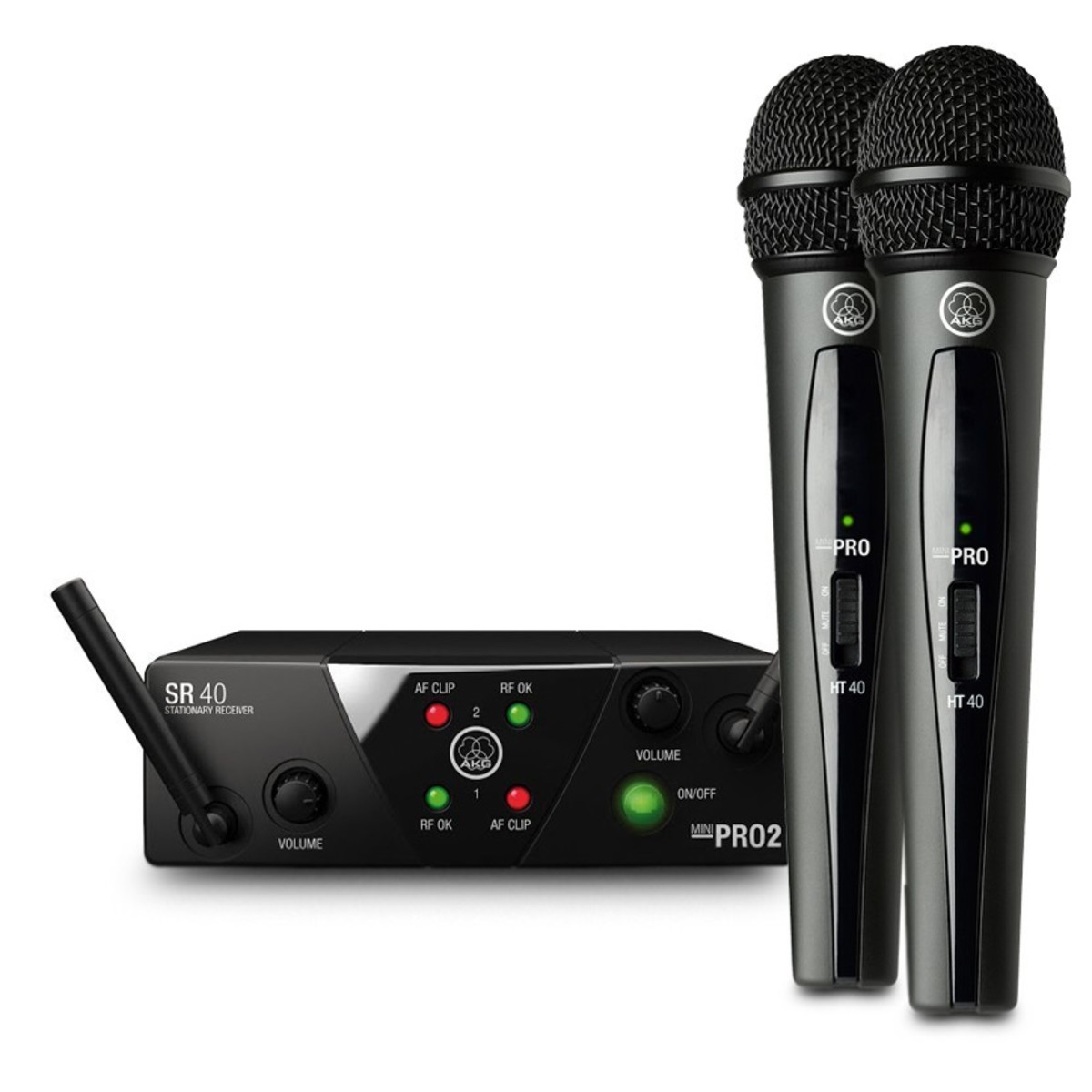AKG WMS40 Mini Dual Wireless Vocal Microphone System ISM 2/3