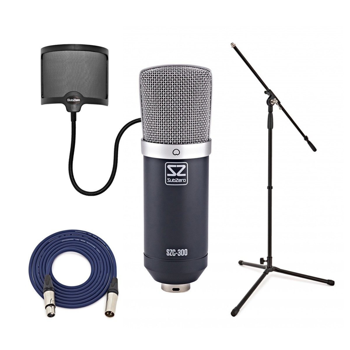 SubZero SZC-300 Condenser Microphone Studio Stand Pack