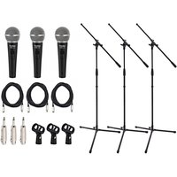 SubZero SZM-11S Dynamic Vocal Microphone with Switch 3 Boom Stand Pack
