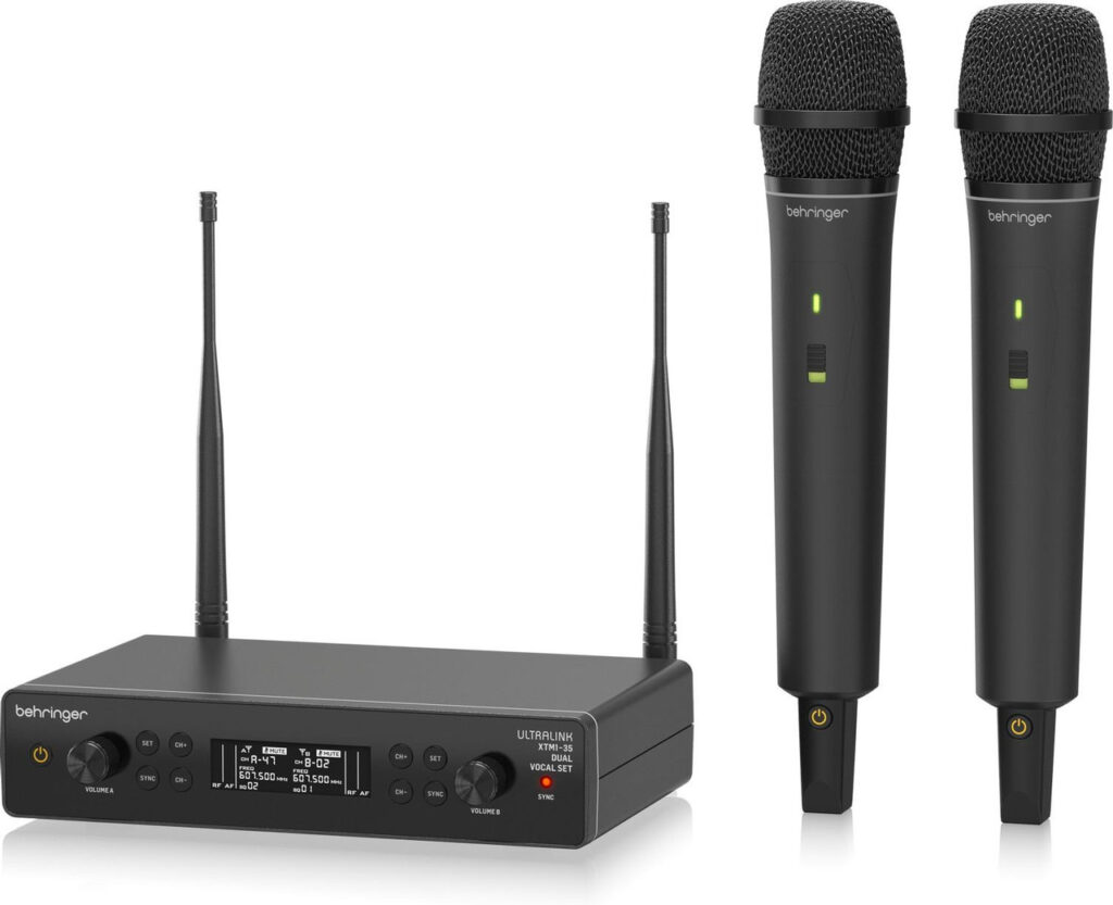 Behringer XTM1-35 DUAL VOCAL SET - UHF Wireless System with 2 Handheld Microphones & Dual-Channel Receiver