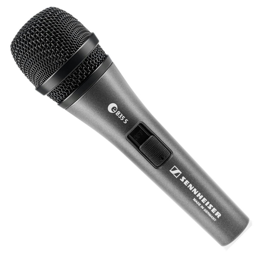 Sennheiser E835S Dynamic Cardioid Microphone Bundle with Mic Stand and XLR Cable