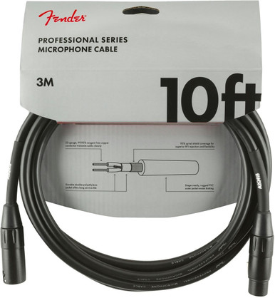 Fender Professional Series Microphone Cable 10' in Black