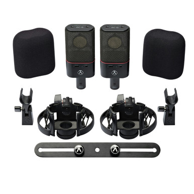 Austrian Audio OC18 Dual Set Plus - Two Mics with Clips, Shockmounts, Stereo Bar & Flightcase
