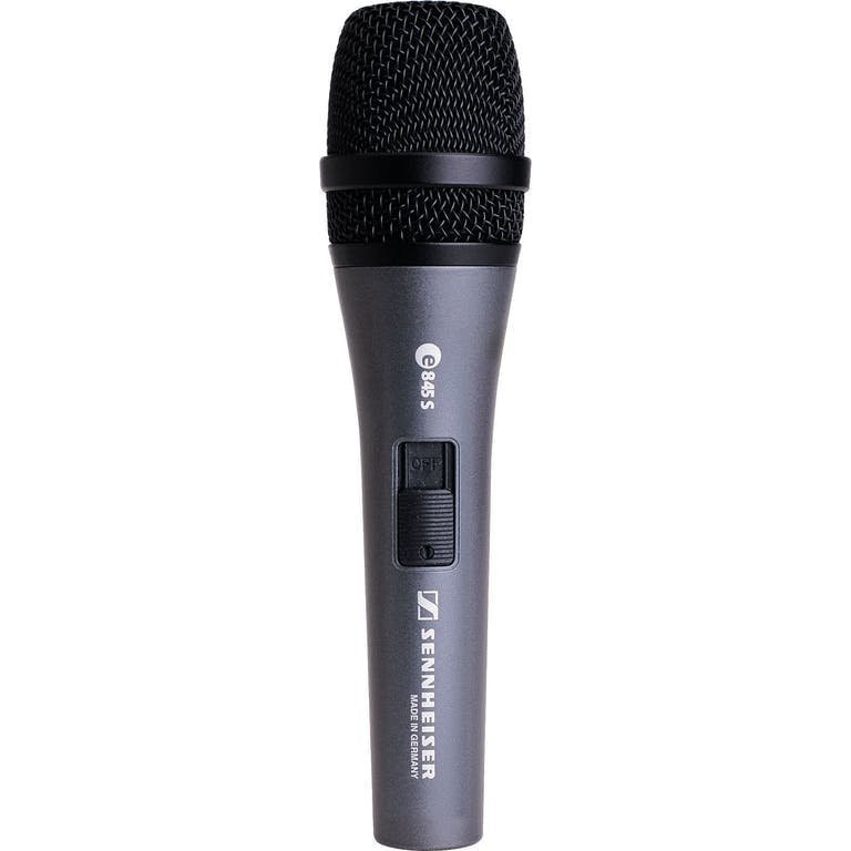 Sennheiser E845S Super-Cardioid Dynamic Microphone Bundle with Mic Stand and XLR Cable