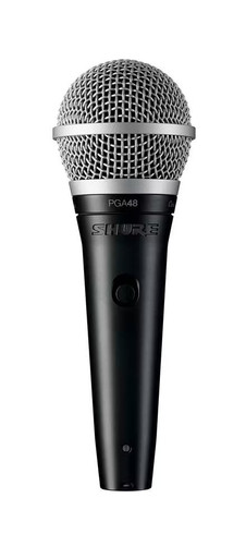 Shure PGA48 Vocal Microphone, Boom Stand and XLR Cable Bundle